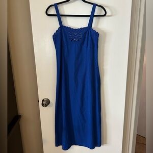 Mango Royal Blue Midi Cutout Dress